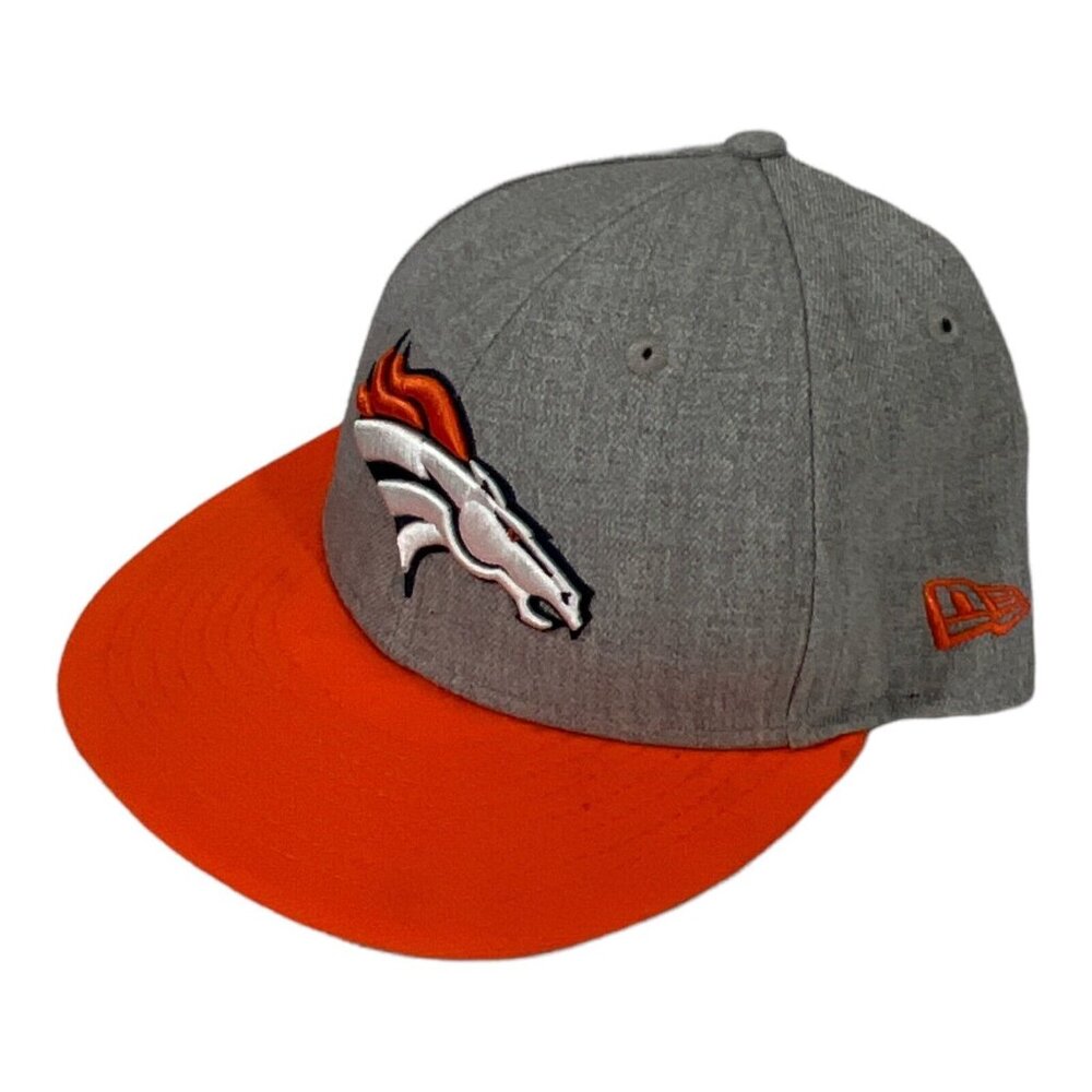DENVER BRONCOS hat 7 3/8 gray orange flat‎ billed